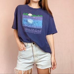 ⭐️ VINTAGE ⭐️  HANES Beefy-T Navy Blue Connecticut
